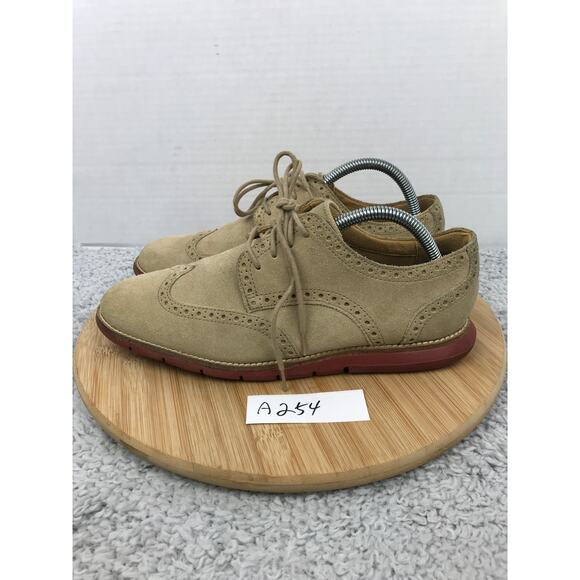 Cole Haan GrandSprint Wing II Tan Suede Wingtip Casual Oxford Shoe Mens 8 C12468 - Picture 1 of 10